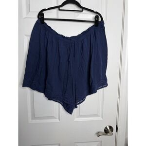 AERIE Lace Trimmed Gauzey‎ Navy Blue Shorts Size XXL